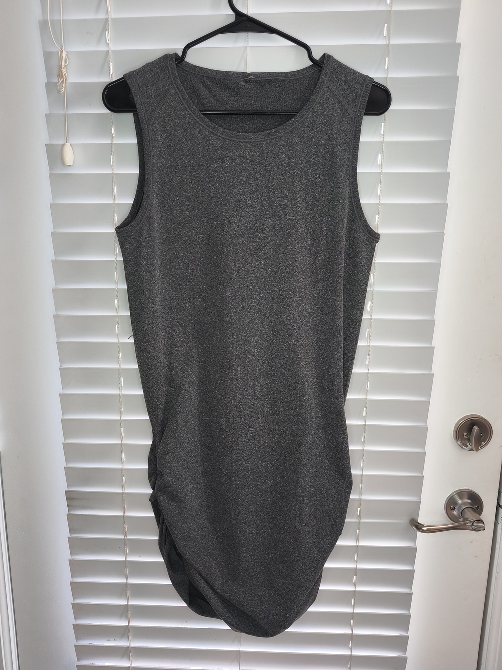 Lululemon In The Flow Ruched Side Bodycon Dress Heathered Gray Women's Size 6